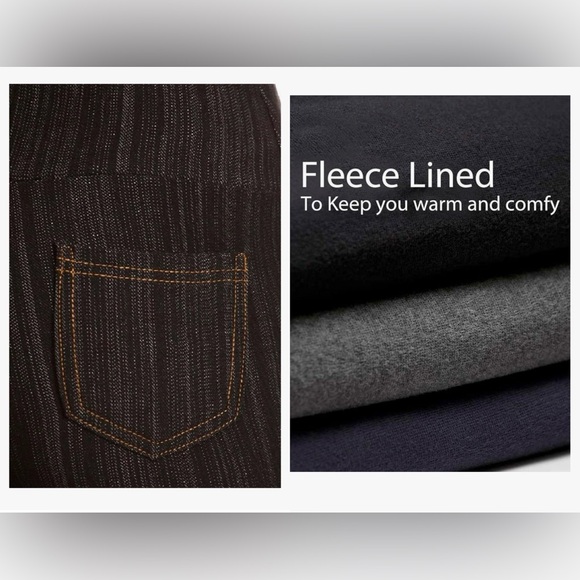 JVINI Women's High Waist Stretch Skinny Fleece Knit black Jeggings SIZE L  NWT - Picture 5 of 6